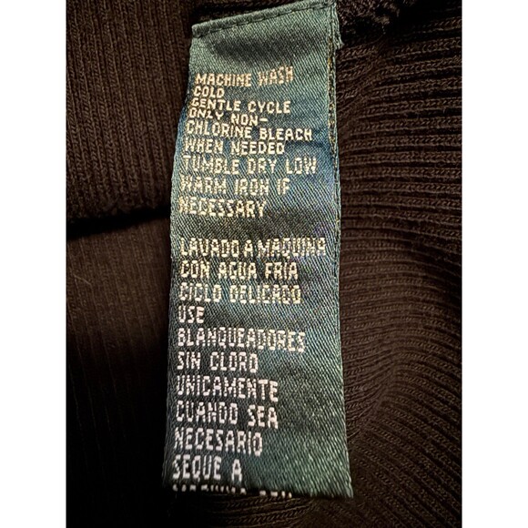 Ralph Lauren Black Ribbed Stretchy Sleeveless Tank Top Buttons Women's Petite L - Picture 7 of 7